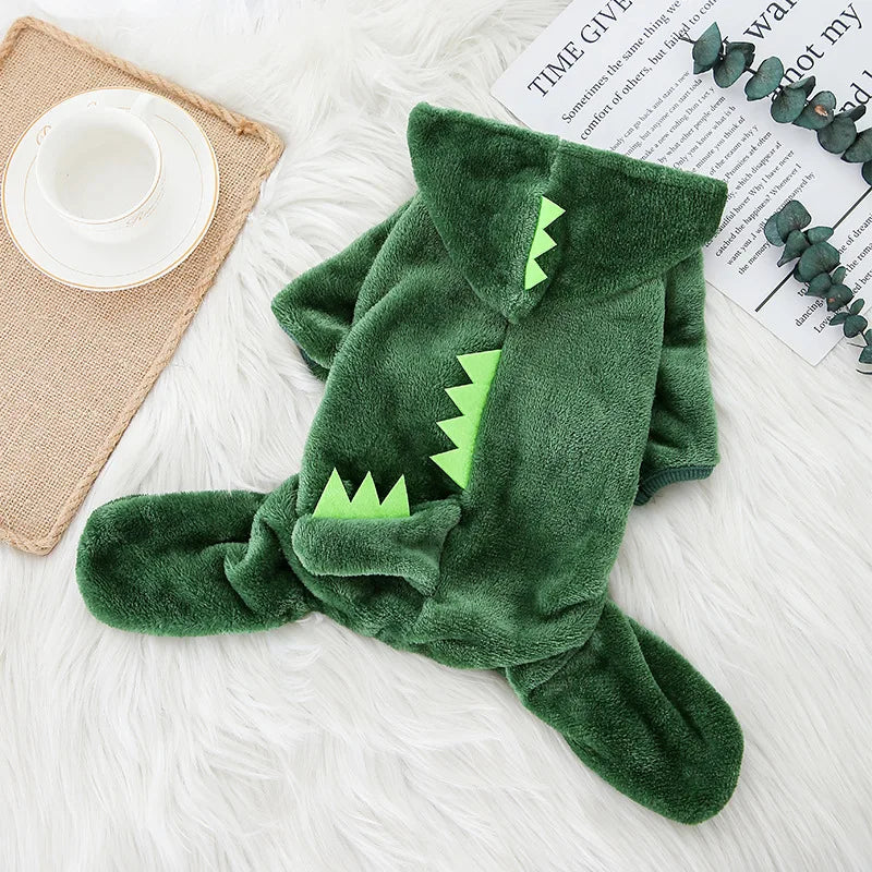 Warm Fleece Dog Hoodie for Small Dogs & Cats
