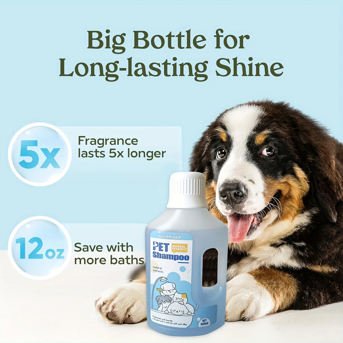 500ml Pet Bath Gel – Gentle Shampoo for Dogs & Cats