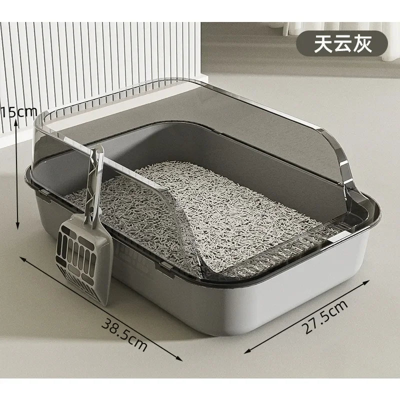 Semi-Enclosed Cat Litter Box – Anti-Splash Design