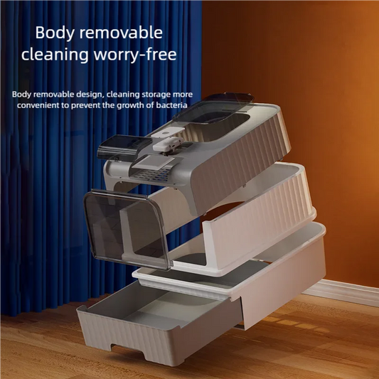 Foldable Cat Litter Box with Scoop – Top Exit
