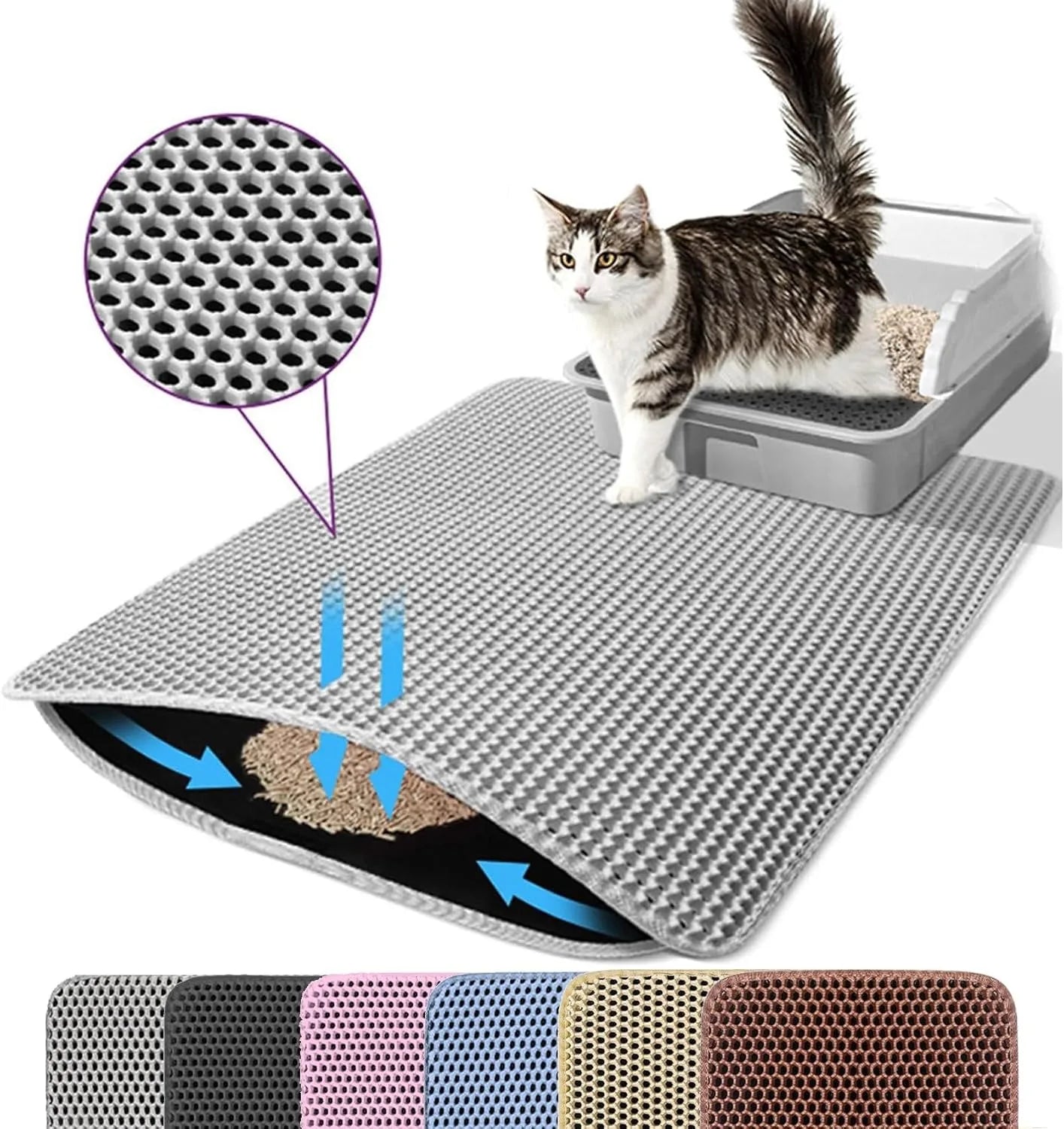 Double Layer Cat Litter Mat – Waterproof & Non-Slip