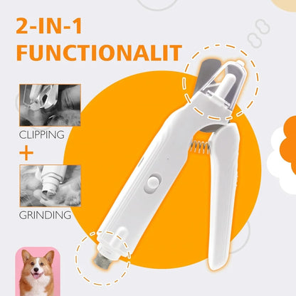 Pet Nail Grinder with 2 LED Lights – Dog & Cat Clipper