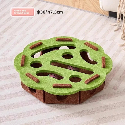 Felt Cat Puzzle Box with Ball Toy