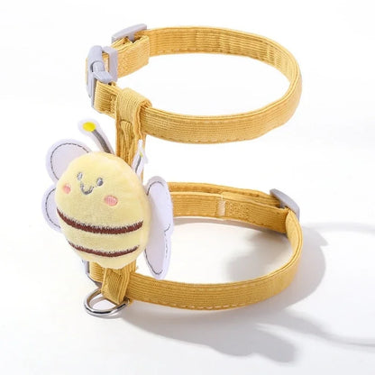 Adjustable Cat & Dog Harness with Leash – Cartoon Bee