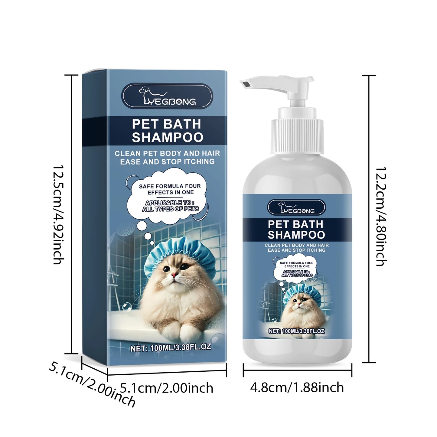 100ml Pet Shampoo – Gentle Moisturizing for Dogs & Cats