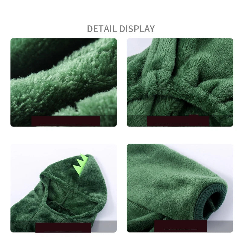 Warm Fleece Dog Hoodie for Small Dogs & Cats