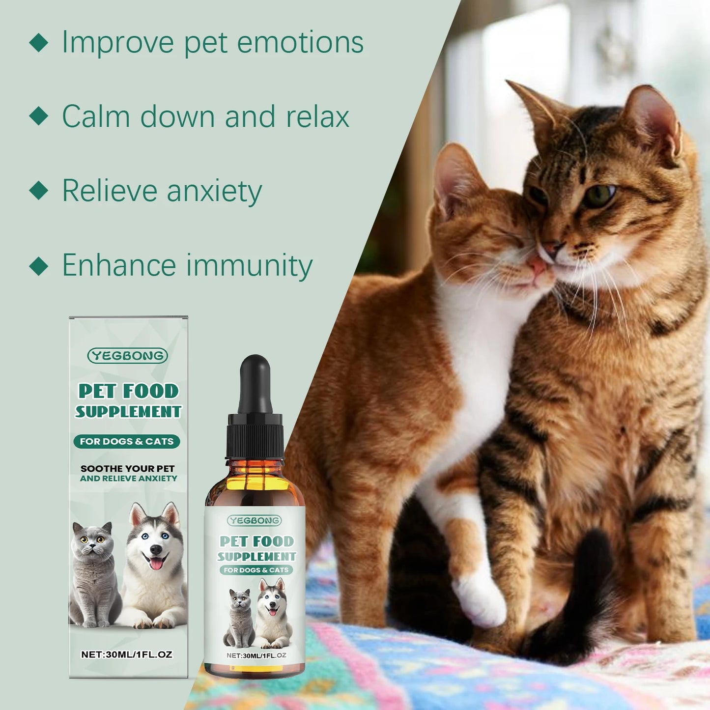 Pet Calming Supplement – Anxiety Relief Drops