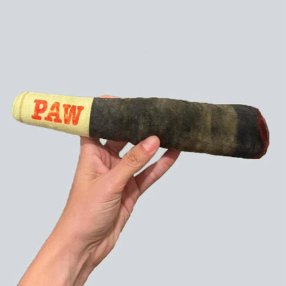 Cigar-Shaped Plush Squeaky Dog Toy