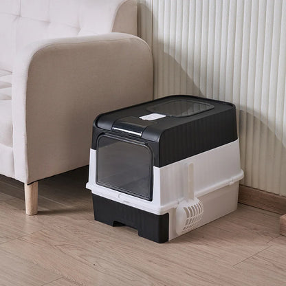 Foldable Cat Litter Box with Scoop – Top Exit