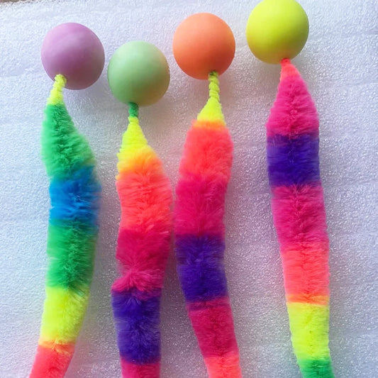 Colorful Bouncing Worm Cat Toy