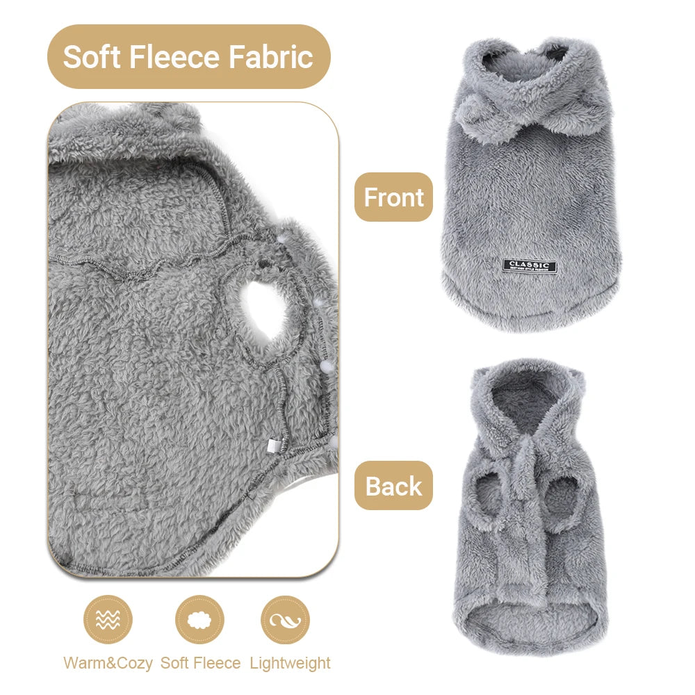Cute Fleece Dog Hoodie for Dogs & Cats