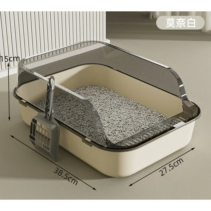 Semi-Enclosed Cat Litter Box – Anti-Splash Design
