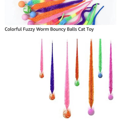 Colorful Bouncing Worm Cat Toy