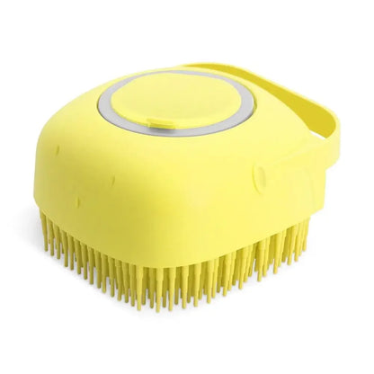 Silicone Pet Bath Brush with Shampoo Dispenser – Dog & Cat Grooming Tool