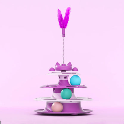 Interactive Cat Toy Set: Turntable & Balls