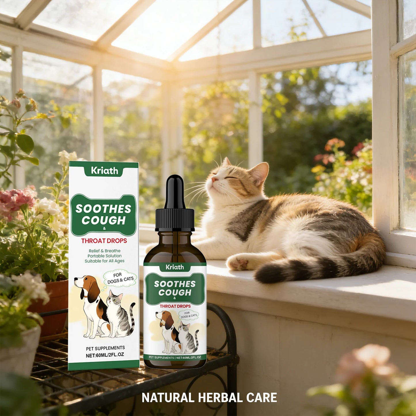 Pet Herbal Throat Support Liquid – Respiratory Care for Dogs