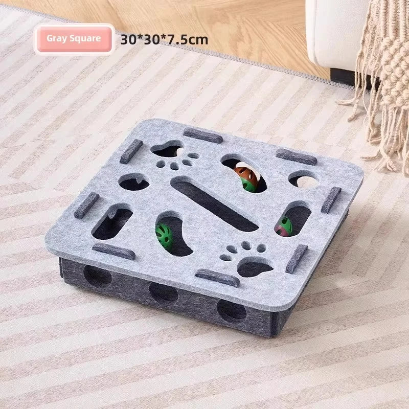 Felt Cat Puzzle Box with Ball Toy