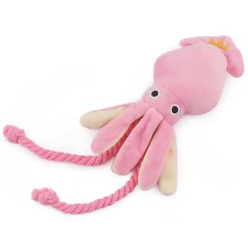 Sound-Emitting Cotton Rope Octopus Toy