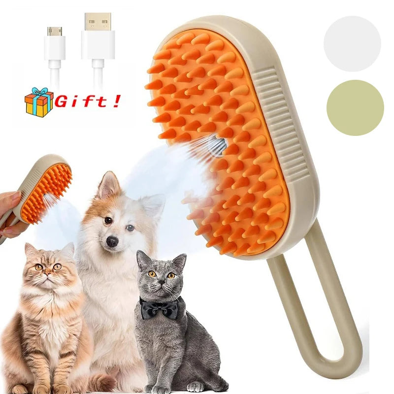 3-in-1 Electric Pet Grooming Brush – Hair Removal