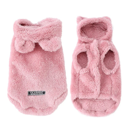 Cute Fleece Dog Hoodie for Dogs & Cats