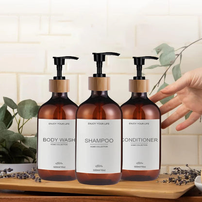 500ml Shampoo & Conditioner Pump Bottles – 3 Pack