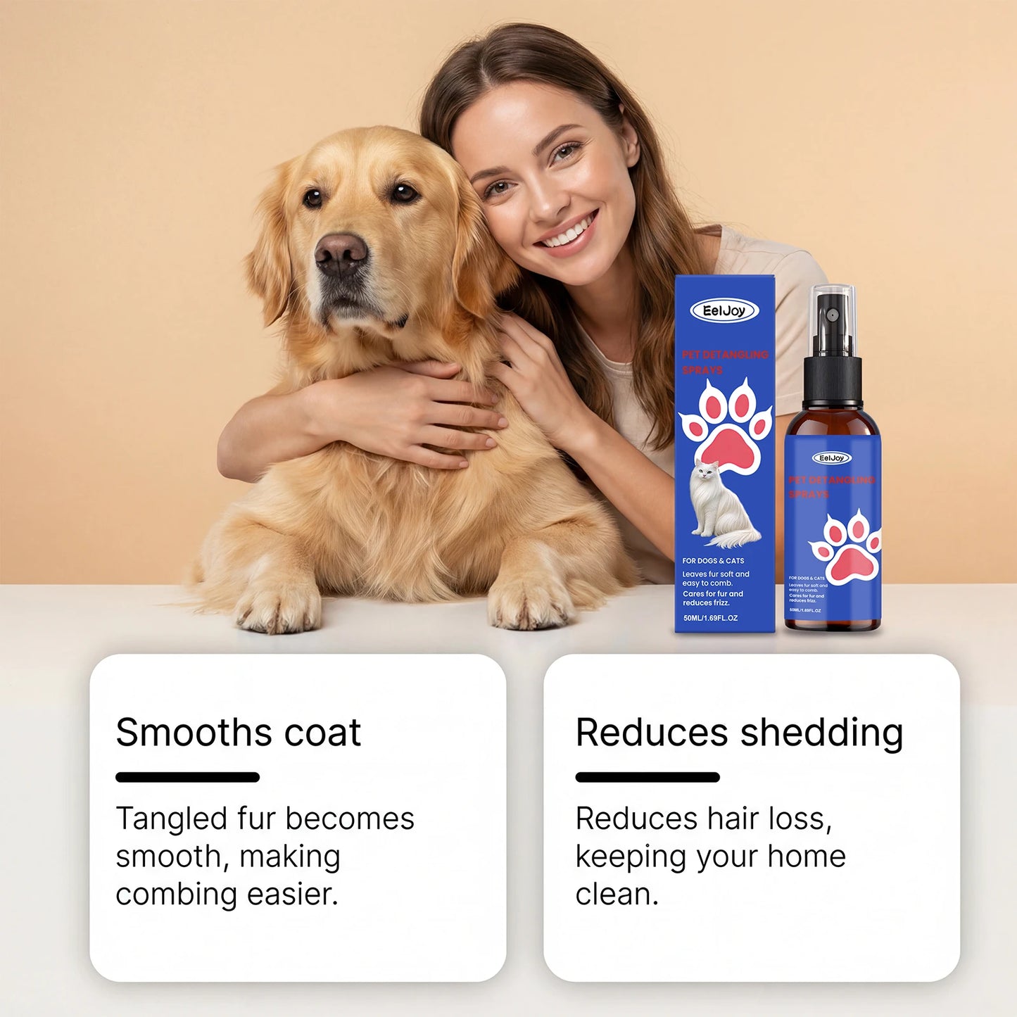 Pet Hair Detangling Spray – Shine & Tangle Care