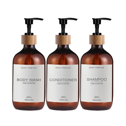 500ml Shampoo & Conditioner Pump Bottles – 3 Pack