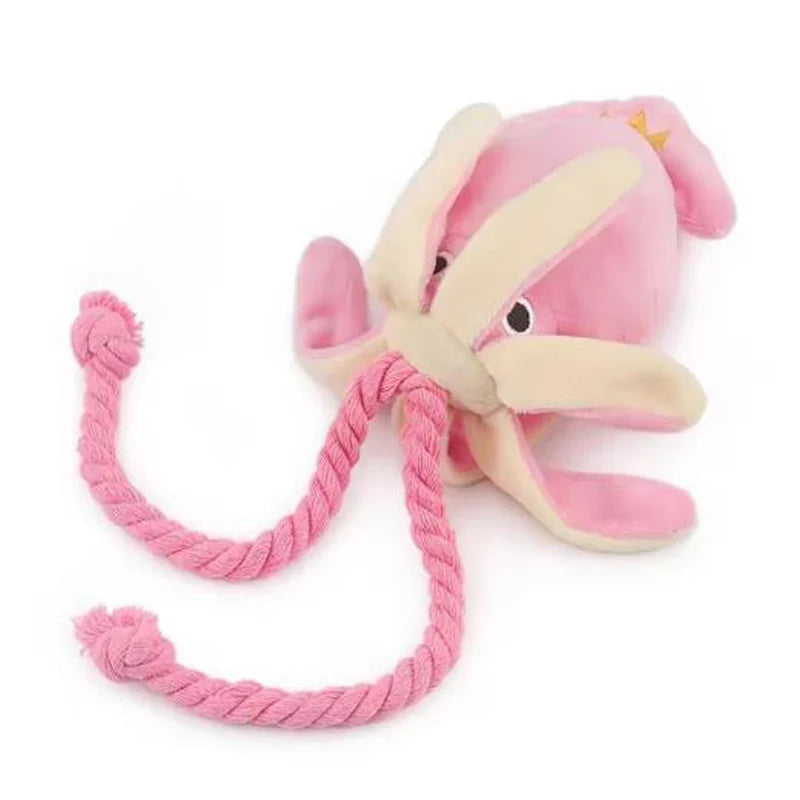 Sound-Emitting Cotton Rope Octopus Toy