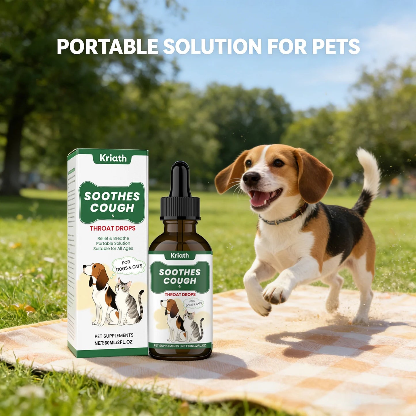Pet Herbal Throat Support Liquid – Respiratory Care for Dogs
