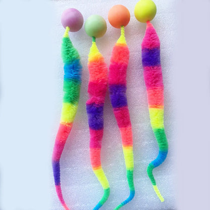 Colorful Bouncing Worm Cat Toy