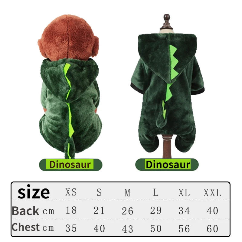 Warm Fleece Dog Hoodie for Small Dogs & Cats
