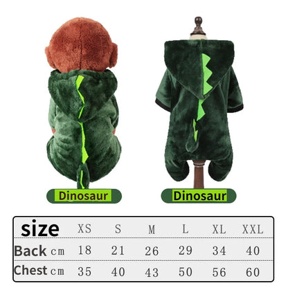 Warm Fleece Dog Hoodie for Small Dogs & Cats