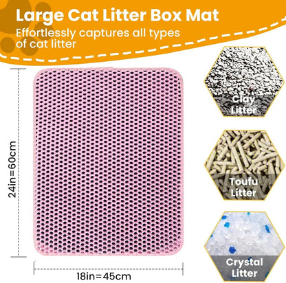 Double Layer Cat Litter Mat – Waterproof & Non-Slip