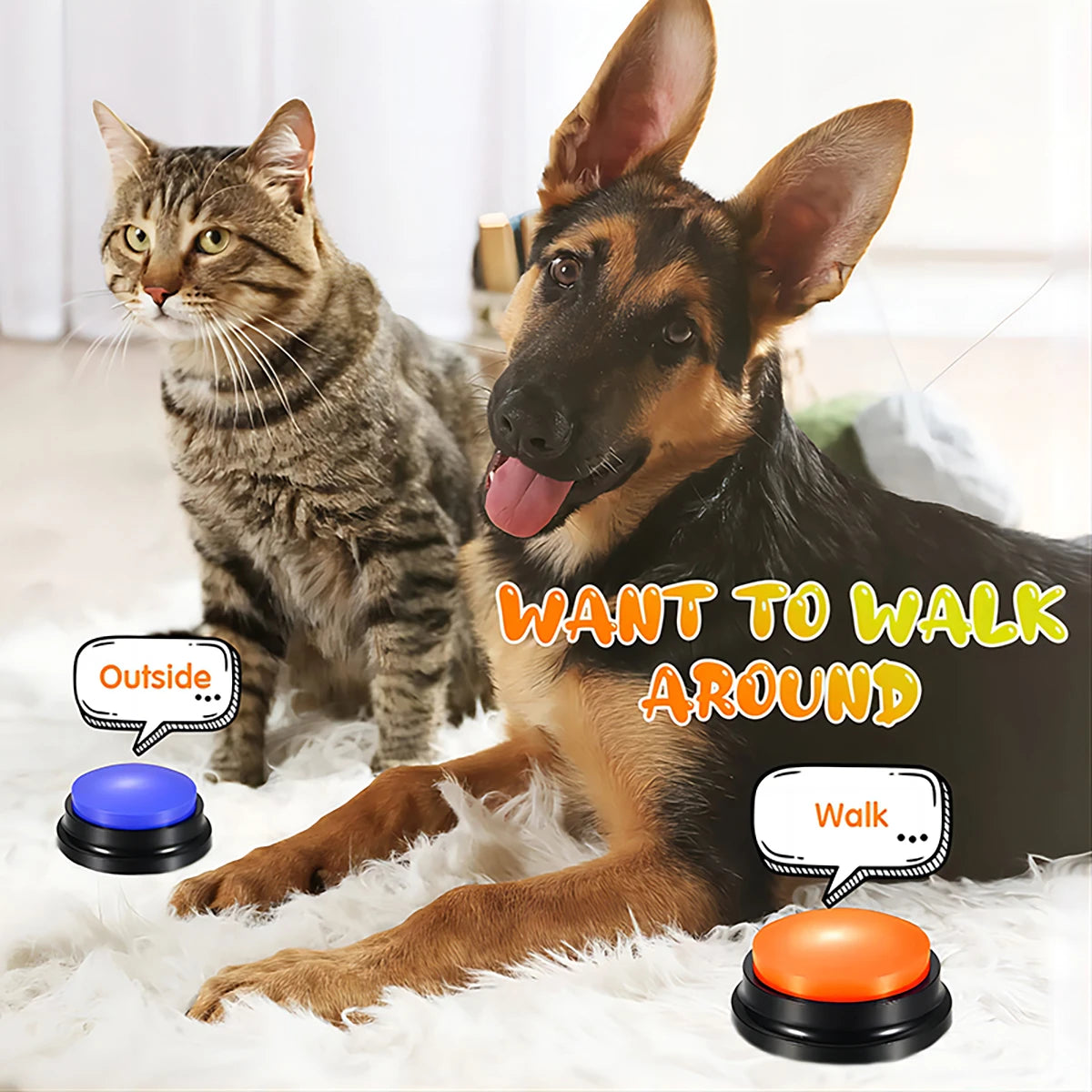 Portable Pet Talking Button Toy