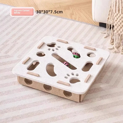 Felt Cat Puzzle Box with Ball Toy