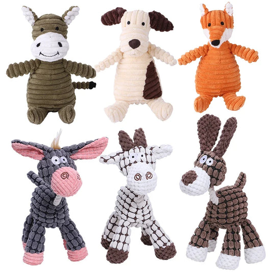 Animal-Shaped Plush Squeaky Dog Toy