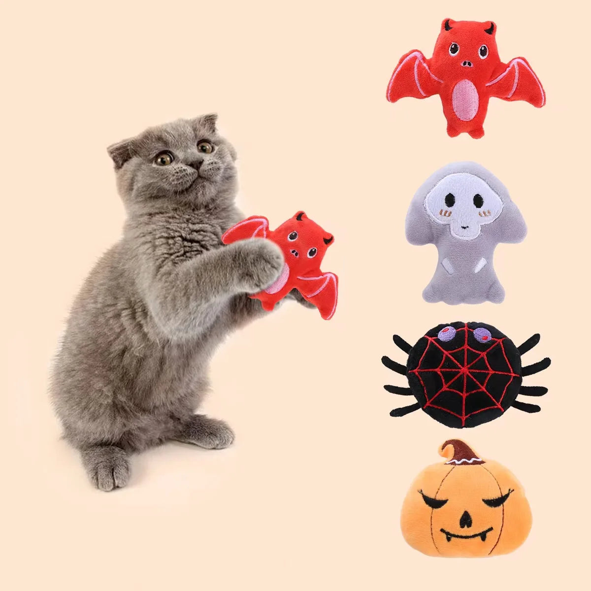 Halloween Bat & Spider Catnip Cat Toys