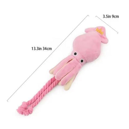 Sound-Emitting Cotton Rope Octopus Toy
