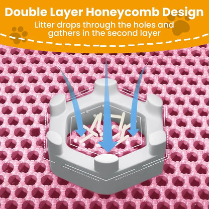 Double Layer Cat Litter Mat – Waterproof & Non-Slip
