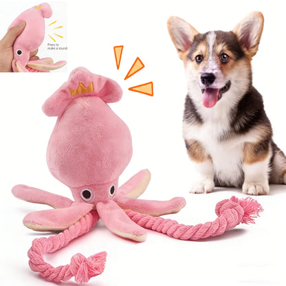 Sound-Emitting Cotton Rope Octopus Toy