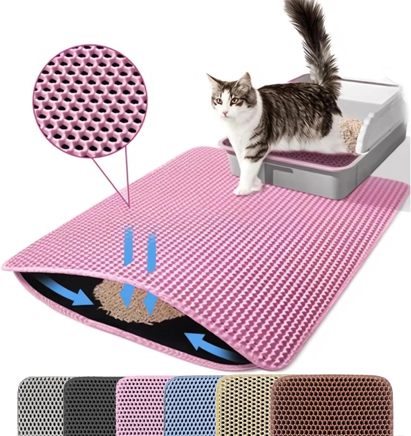 Double Layer Cat Litter Mat – Waterproof & Non-Slip