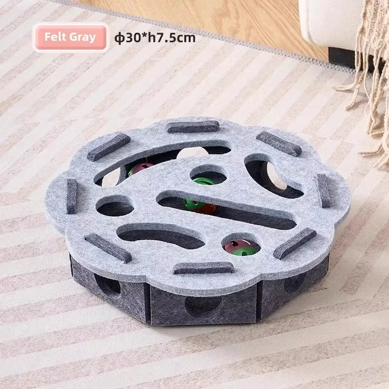 Felt Cat Puzzle Box with Ball Toy