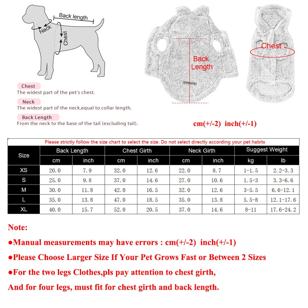 Cute Fleece Dog Hoodie for Dogs & Cats