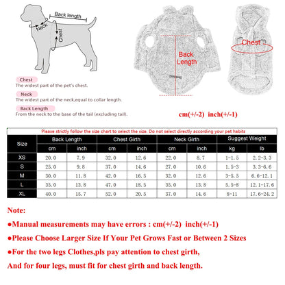 Cute Fleece Dog Hoodie for Dogs & Cats