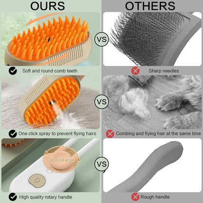 3-in-1 Electric Pet Grooming Brush – Hair Removal