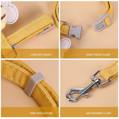 Adjustable Cat & Dog Harness with Leash – Cartoon Bee