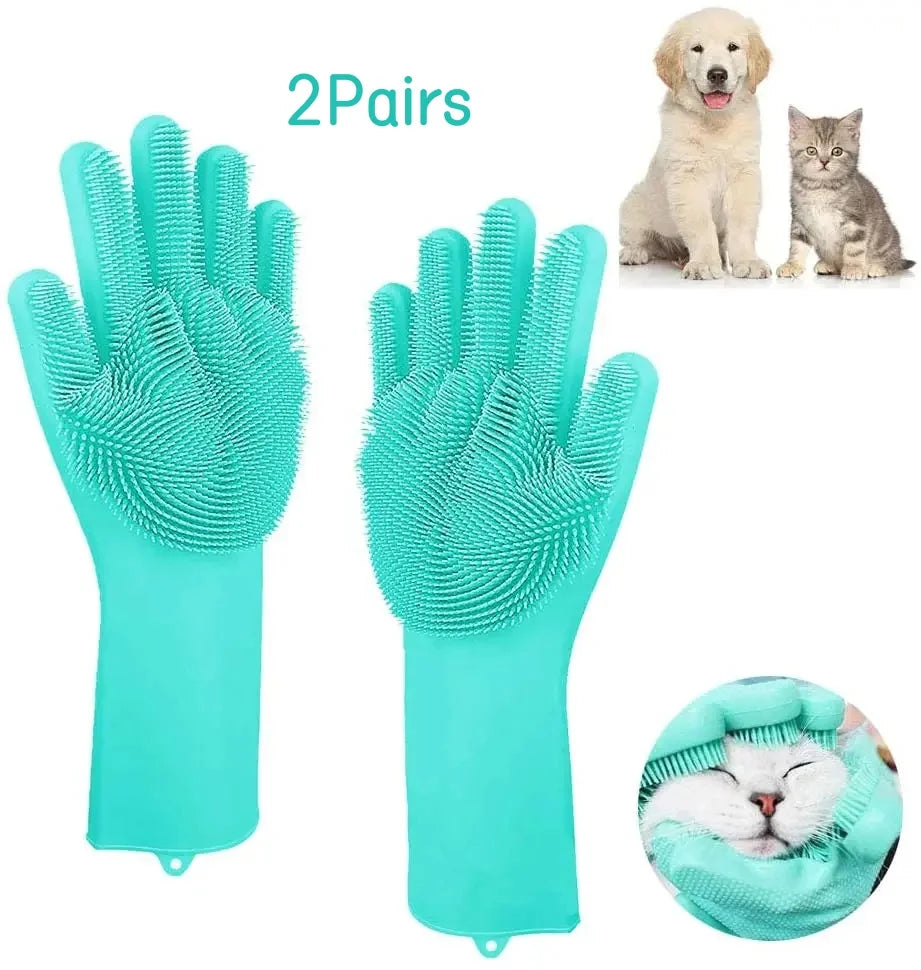 Dog & Cat Bathing Glove – Silicone Scrubber