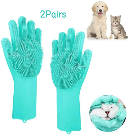 Dog & Cat Bathing Glove – Silicone Scrubber