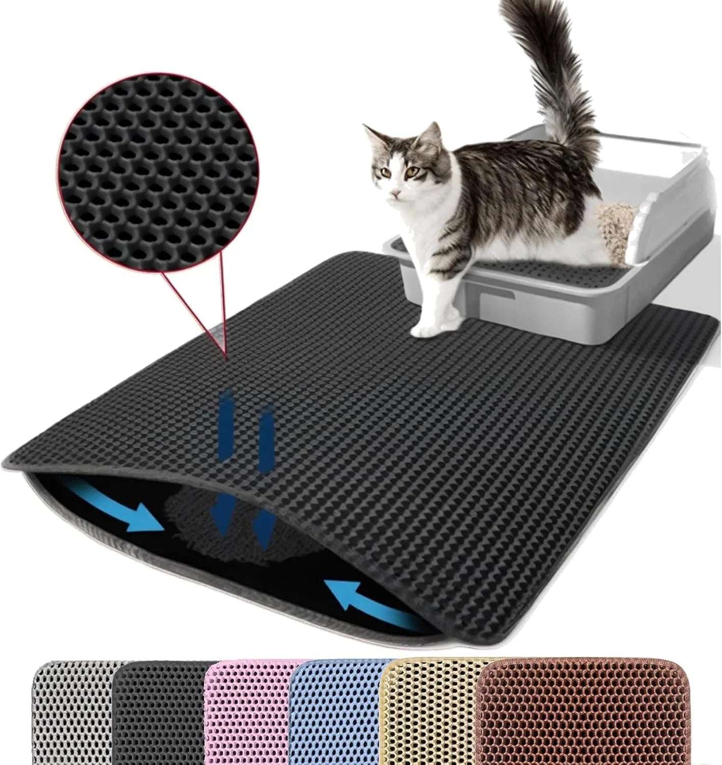 Double Layer Cat Litter Mat – Waterproof & Non-Slip