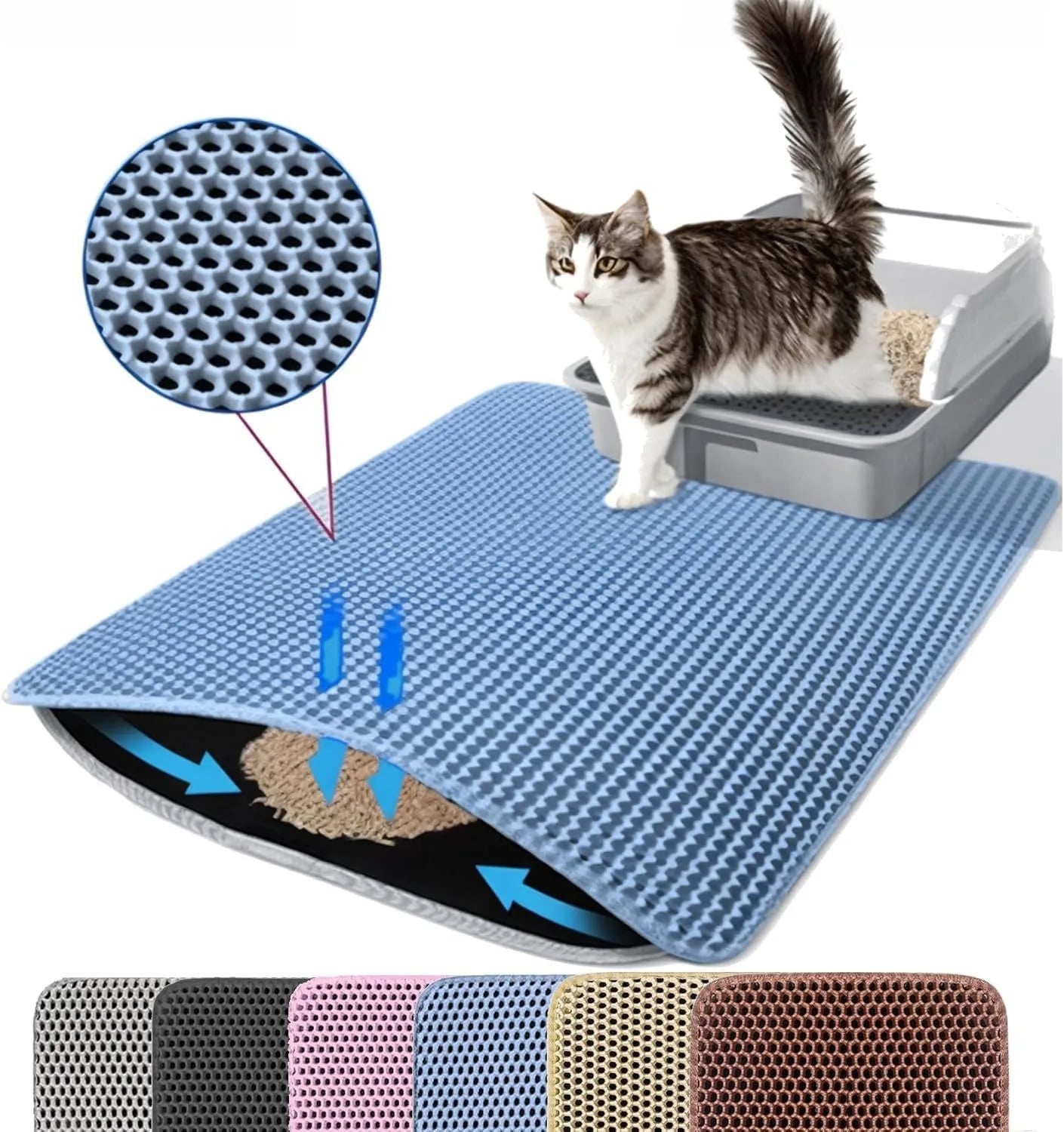Double Layer Cat Litter Mat – Waterproof & Non-Slip
